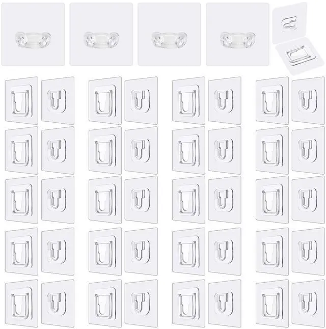 Main image of Double Sided Adhesive Wall Hooks,24 Pack Self Adhesive Hooks,Suitable for Hanging and Organizing