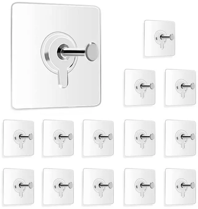 Main image of Pack Wall Hooks 13 lbs(Max), Wall Hangers Without Nails, Adhesive Wall Hooks, Waterproof and Rustproof to use Inside Kitchen, Bathroom, Home and Office