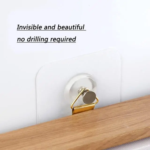 Alt view image 7 of 7 - Pack Wall Hooks 13 lbs(Max), Wall Hangers Without Nails, Adhesive Wall Hooks, Waterproof and Rustproof to use Inside Kitchen, Bathroom, Home and Office