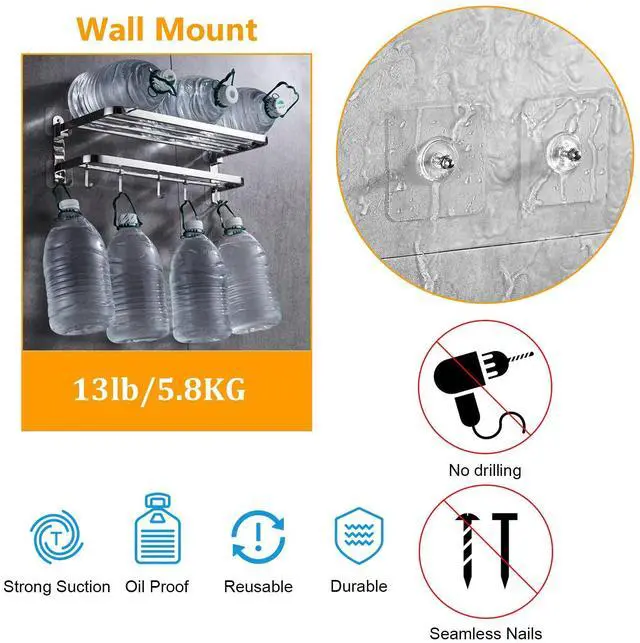 Alt view image 4 of 6 - Wall Hangers Without Nails, 14 Packs Heavy Duty Adhesive Hooks, Wall Hooks for Hanging, Screw Free Sticker, Seamless Screws for Wall Mount, 2 in 1 Reusable (18mm)