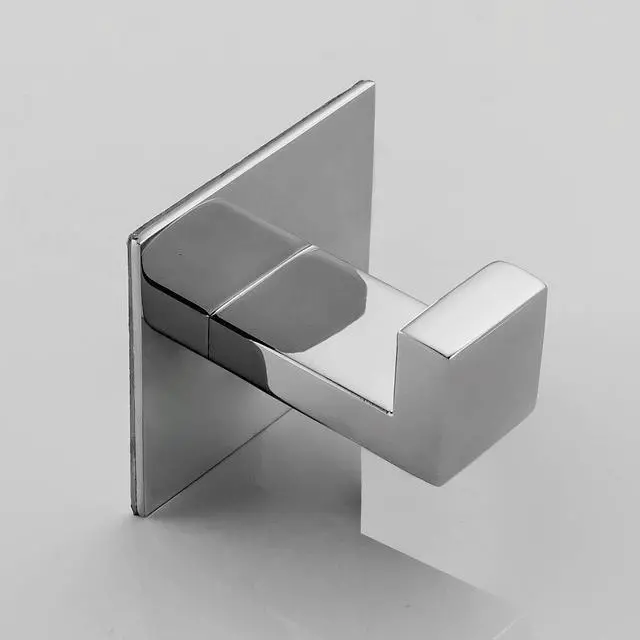 Alt view image 3 of 7 - Square Coat Hook SUS 304 Stainless Steel Towel Robe Door Hooks Wall Mounted Self Adhesive No Drilling, Mirror Polished - 2 Pack