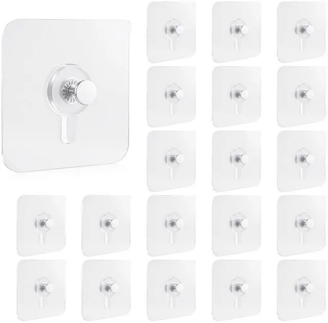 Main image of PCS Self-Adhesive Picture Hooks Transparent Waterproof Hangers No Drill Wall Mount Screw Sticky Hooks for Hanging Picture Frames Wall Decoration Mirrors Kitchenware