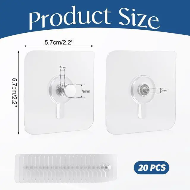Alt view image 4 of 7 - PCS Self-Adhesive Picture Hooks Transparent Waterproof Hangers No Drill Wall Mount Screw Sticky Hooks for Hanging Picture Frames Wall Decoration Mirrors Kitchenware
