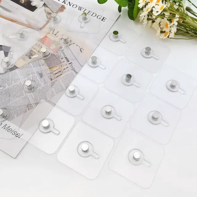 Alt view image 7 of 7 - PCS Self-Adhesive Picture Hooks Transparent Waterproof Hangers No Drill Wall Mount Screw Sticky Hooks for Hanging Picture Frames Wall Decoration Mirrors Kitchenware
