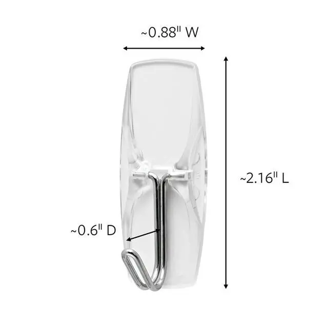 Alt view image 3 of 7 - Medium Clear Wire Toggle Hooks,10 Wall Hook and 12 Strips, Damage-Free Hanging with Adhesive, Great for Hanging, Organization and Storage, Holds up to 2 lb