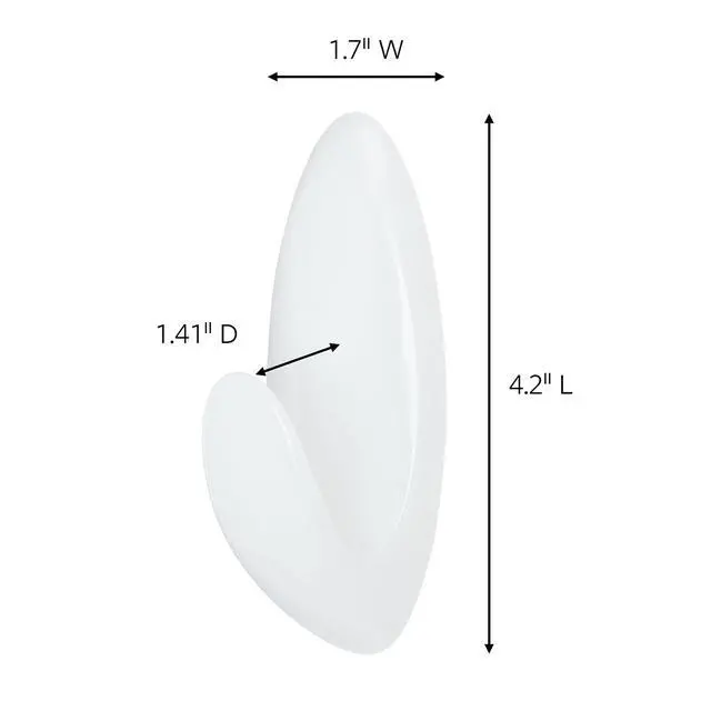 Alt view image 2 of 7 - Bath Large Towel Hook Value Pack, Clear Frosted, 3-Large Hooks, 3-Water-Resistant Strips, Organize Damage-Free