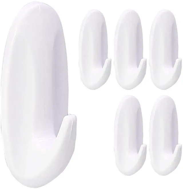Main image of 6 Pack Medium Self Adhesive Wall Hooks, 2.5lb Removable for Home
