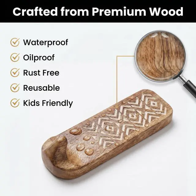 Alt view image 4 of 7 - LB Decorative Wood Adhesive Wall Hooks Boho Peel and Stick Hooks for Keys, Hats, Towels, Bags & Entryway Decor, Self Adhesive Wall Mounted Hooks for Home Organization-3 Pieces