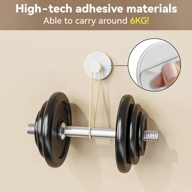 Alt view image 2 of 6 - White Adhesive Wall Hook for Coat and Towel: Extra Sticky 12 LB (Max), Stainless Coat Rack Door Holder Hanger, Heavy Duty