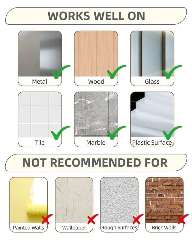 Alt view image 5 of 7 - White Adhesive Hooks, 6-Pack Heavy Duty No Drill Bathroom Hooks