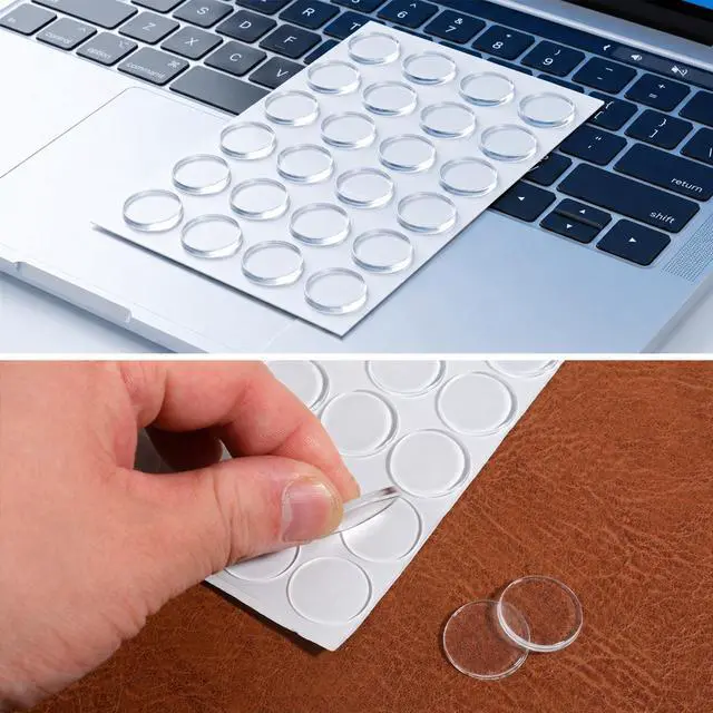 Alt view image 3 of 7 - 24Pcs Clear Glass Table Top Anti Slip Pads Rubber Bumpers 20mm×2mm Adhesive Dots for Glass Cutting Board Rubber Feet Clear Cabinet Door Bumpers 3/4" Silicone Grippers Non Slip Silicone Feet