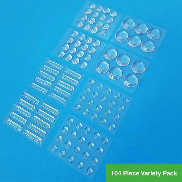 Alt view image 2 of 7 - Ultra-Quiet Gel Bumpers 104 Piece Variety Pack Multi-Layer Polyurethane Absorbs Shock & Dampens Sound Protect & Quiet Cabinets, Drawers, Interior Doors & Sliding Doors