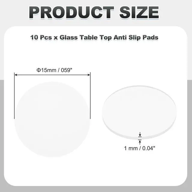 Alt view image 2 of 7 - Glass Table Top Anti Slip Pads, 10Pcs 15mm Dia x 1mm Thick Clear Glasses Tables Silicone Bumper Pad for Photo Frame Furniture Kitchen Cabinets DIY Home Craft, White