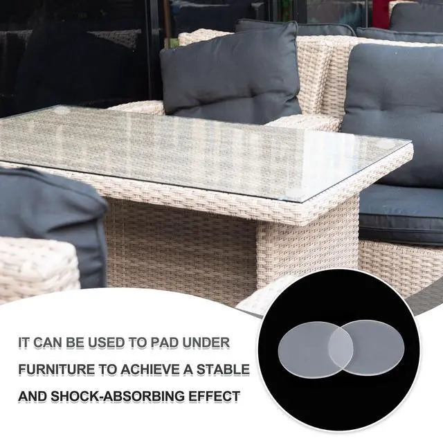 Alt view image 4 of 7 - Glass Table Top Anti Slip Pads, 10Pcs 15mm Dia x 1mm Thick Clear Glasses Tables Silicone Bumper Pad for Photo Frame Furniture Kitchen Cabinets DIY Home Craft, White