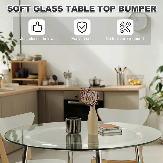 Alt view image 5 of 7 - Glass Table Top Anti Slip Pads, 10Pcs 15mm Dia x 1mm Thick Clear Glasses Tables Silicone Bumper Pad for Photo Frame Furniture Kitchen Cabinets DIY Home Craft, White