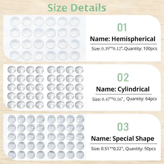 Alt view image 2 of 7 - 214PCS Clear Cabinet Door Bumpers Self Adhesive Silicone Noise Dampening
