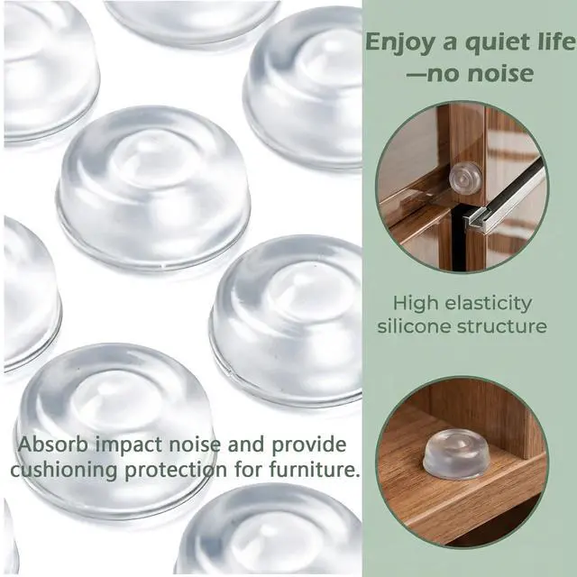 Alt view image 4 of 7 - 214PCS Clear Cabinet Door Bumpers Self Adhesive Silicone Noise Dampening