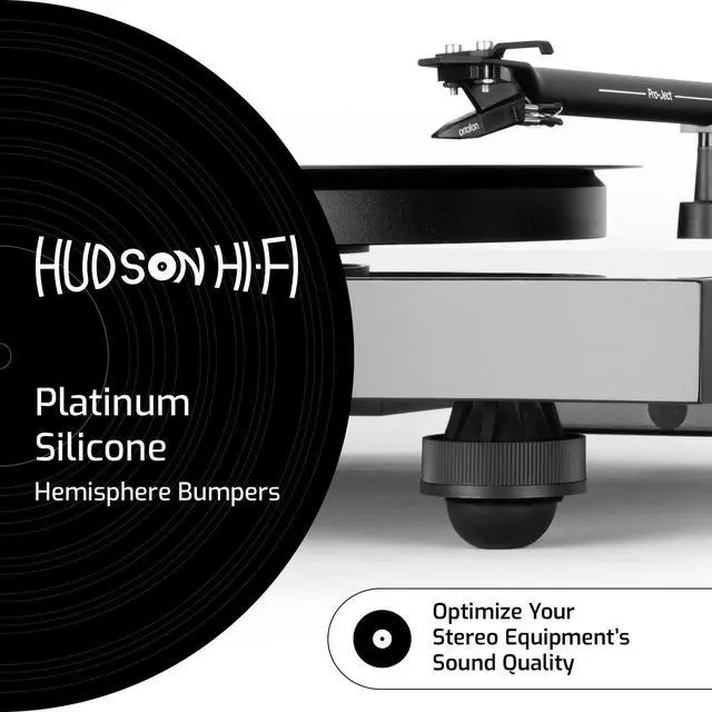 Alt view image 2 of 7 - Speaker Isolation Feet (4-Pack, 1") Adhesive Silicone Anti-Vibration Pads for Speakers, Turntables, Subwoofers & Amplifiers, Supports 5-13 lbs Per Pad