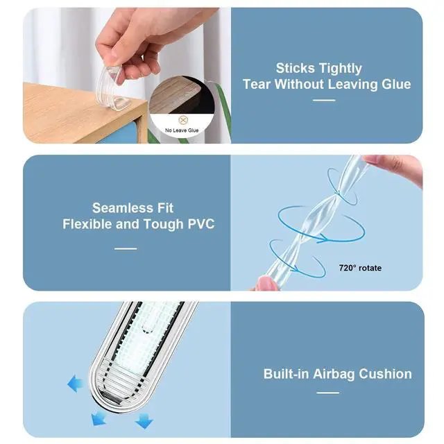 Alt view image 3 of 6 - Clear Furniture Bumpers, Self Adhesive Rubber Bumpers, Door Stoppers Wall Protector, Silicone Strip for Sliding Door Cabinet Drawers (2long2short)