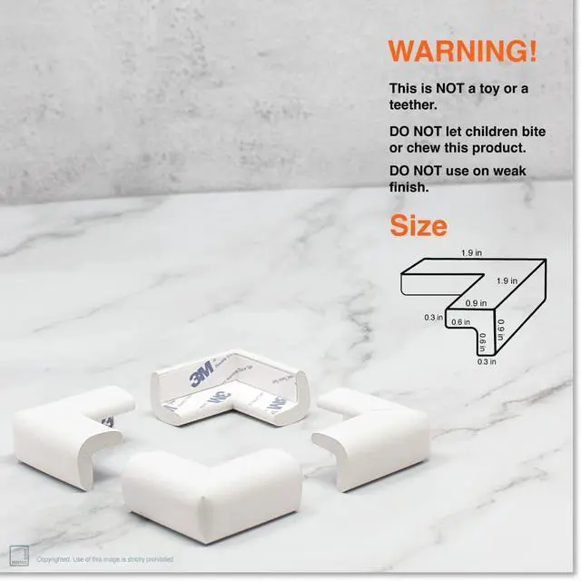 Alt view image 6 of 7 - Slimfit Corner Edge Protector for Baby Proofing (Small 15ft Edge 4 Corners), Furniture Safety Bumper Guard, Soft NBR Rubber Foam, 3M Adhesive, Oyster White (Off White)
