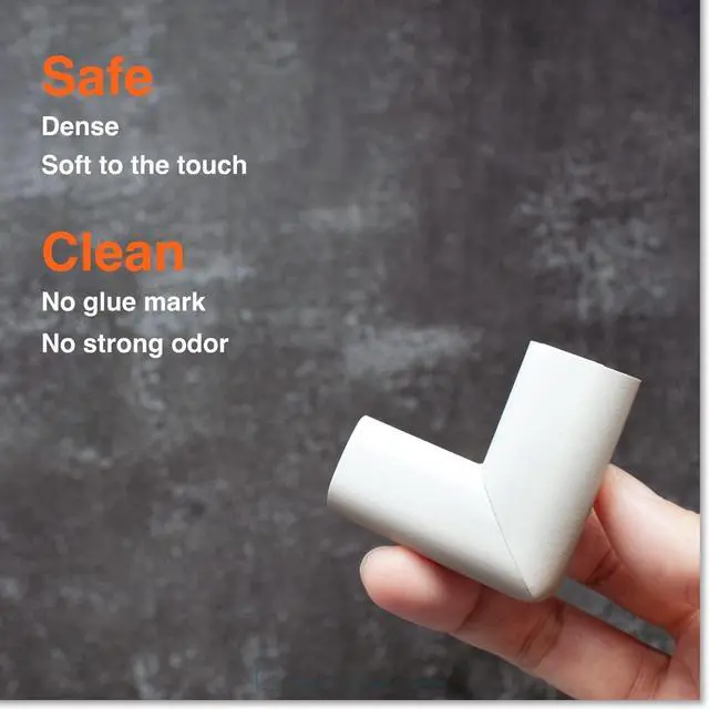 Alt view image 3 of 7 - Slimfit Corner Edge Protector for Baby Proofing (Small 15ft Edge 4 Corners), Furniture Safety Bumper Guard, Soft NBR Rubber Foam, 3M Adhesive, Oyster White (Off White)