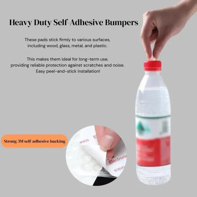 Alt view image 5 of 7 - Cabinet Door Bumpers 4mm/5.5mm Thick - 3 Shapes 214 Pcs Variety Pack with Self-Adhesive Pads, Clear Rubber Bumper Feet Pads for Cabinet Stoppers, Drawers, Furniture