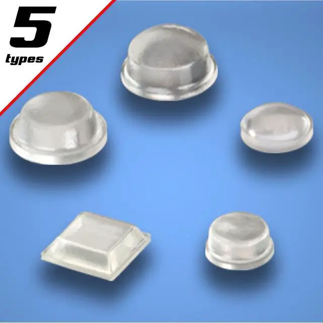 Alt view image 2 of 7 - Clear Adhesive Bumper Pads 106-PC Combo Pack (Round, Spherical, Square) - Sound Dampening Transparent Rubber Feet for Cabinet Doors, Drawers, Glass Tops, Picture Frames, Cutting Boards