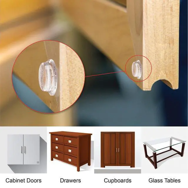 Alt view image 7 of 7 - Clear Adhesive Bumper Pads 106-PC Combo Pack (Round, Spherical, Square) - Sound Dampening Transparent Rubber Feet for Cabinet Doors, Drawers, Glass Tops, Picture Frames, Cutting Boards