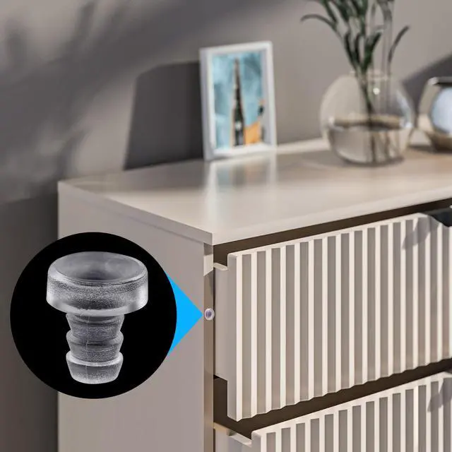 Alt view image 3 of 6 - 50 Pcs Glass Top Table Bumpers with Stem, 5 Sizes Assorted Anti-Slip Pads, Clear Silicone Glass Patio Table Parts, Cabinet Stoppers for Furniture (0.19/0.20/0.21/0.24/0.35inch)