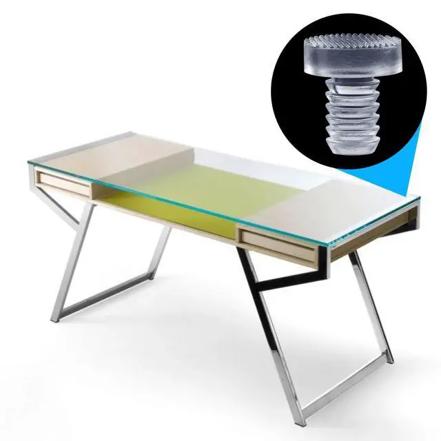 Alt view image 6 of 6 - 50 Pcs Glass Top Table Bumpers with Stem, 5 Sizes Assorted Anti-Slip Pads, Clear Silicone Glass Patio Table Parts, Cabinet Stoppers for Furniture (0.19/0.20/0.21/0.24/0.35inch)
