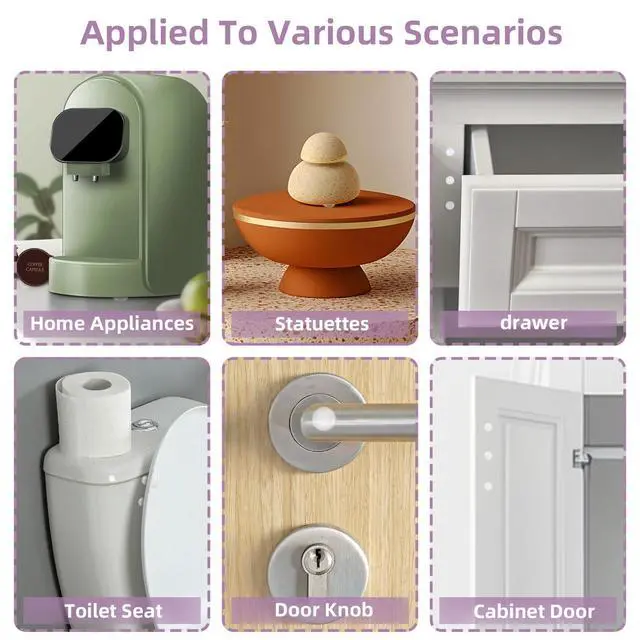 Alt view image 7 of 7 - 300 PCS 3/8 inch Cabinet Door Bumpers,Circular Self-Adhesive Clear Rubber Bumpers,Picture FramesGlass Desktop Anti Slip Pad, Anti-Collision Pads,Kitchen Cabinet Pads for Drawers,Rubber feet