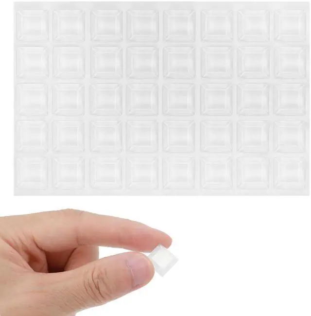 Main image of 40 PCS Clear Rubber Bumpers Self Adhesive, 0.5" Rubbers Pads Cabinet Door Bumpers Large Self Stick on Rubber Feet for Electronics, Speakers, Furnitures, Appliances, Audio Equipment, Laptop - Square