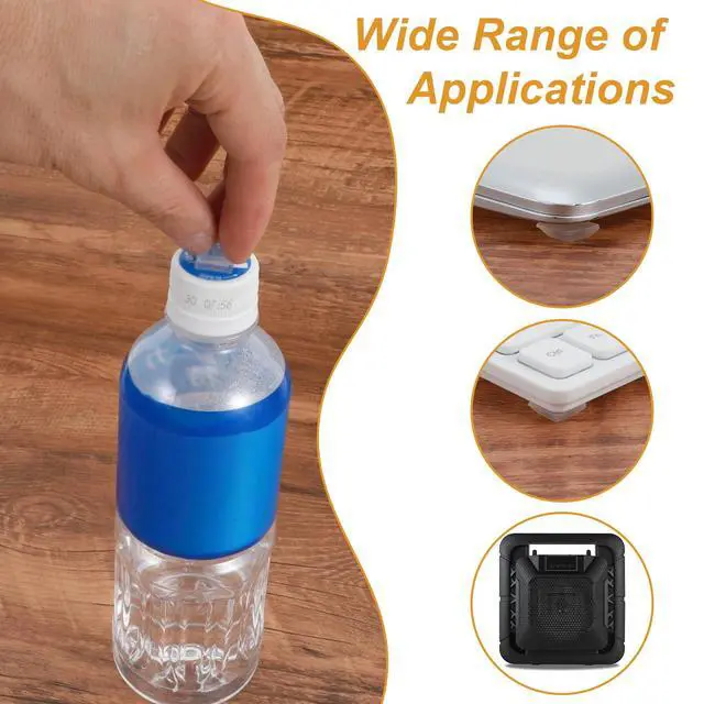 Alt view image 4 of 7 - 40 PCS Clear Rubber Bumpers Self Adhesive, 0.5" Rubbers Pads Cabinet Door Bumpers Large Self Stick on Rubber Feet for Electronics, Speakers, Furnitures, Appliances, Audio Equipment, Laptop - Square