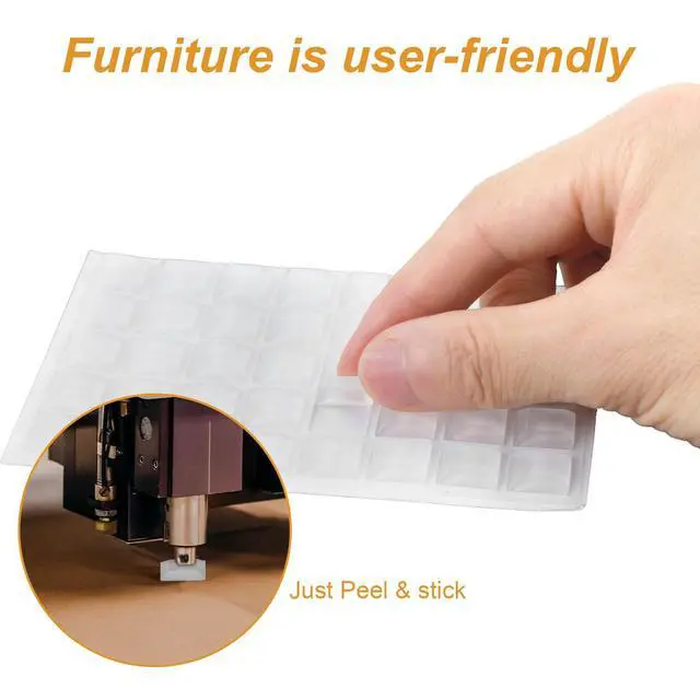 Alt view image 3 of 7 - 40 PCS Clear Rubber Bumpers Self Adhesive, 0.5" Rubbers Pads Cabinet Door Bumpers Large Self Stick on Rubber Feet for Electronics, Speakers, Furnitures, Appliances, Audio Equipment, Laptop - Square