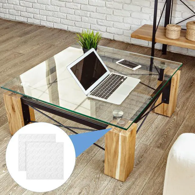 Alt view image 4 of 7 - 72pcs Glass Table Top Anti-Slip Pads, Rubber Cabinet Bumpers Dots, Clear Silicone Bumper Pads Rubber Feet for Cutting Board 2mm Thickness