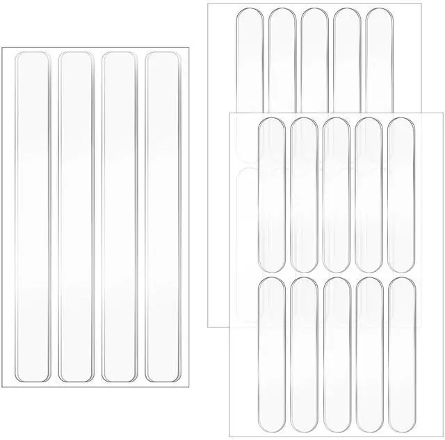 Main image of 24PCS Clear Door Wall Bumpers Strips, Clear Silicone Protector Strips, Self Adhesive Cabinet Door Bumpers, Transparent Sound Dampening Buffer Pads for Drawers, Table Tops, Toilet Covers,Table Corners
