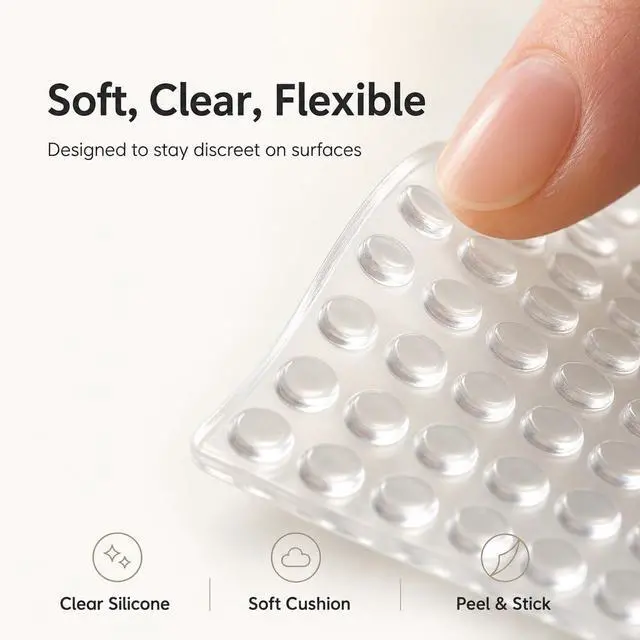 Alt view image 5 of 7 - 300 PCS Cabinet Door Bumpers, Self Adhesive Silicone Dots