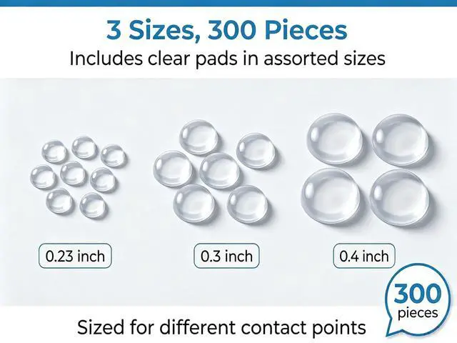 Alt view image 6 of 7 - 300 PCS Cabinet Door Bumpers, Self Adhesive Silicone Dots