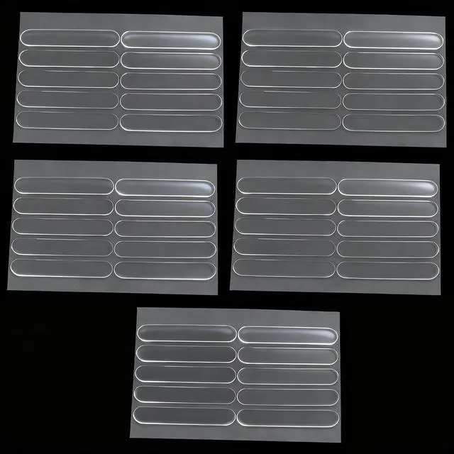 Main image of 50 Pcs Clear Silicone Cabinet Door Bumpers, Self-Adhesive Sound Dampening Pads for Furniture, Drawers, Table Tops - Transparent Protection Strips for Wall, Surface Protection