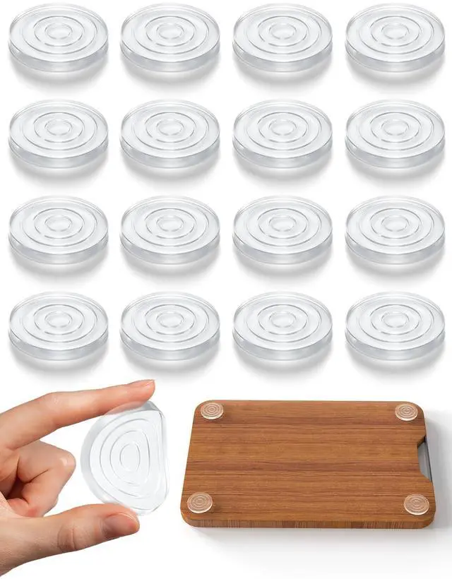 Main image of 16-Pack Non-Slip Cutting Board Feet, Self-Adhesive Silicone Pads