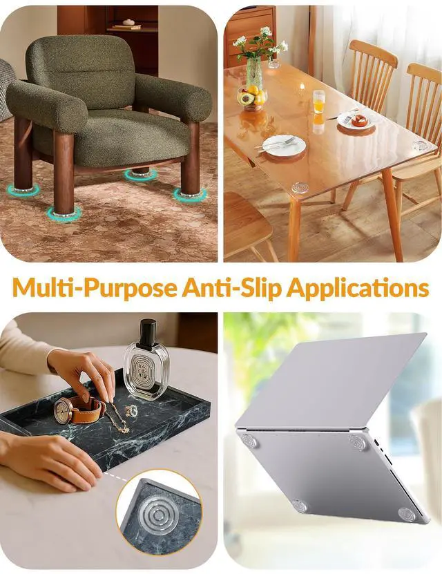 Alt view image 7 of 7 - 16-Pack Non-Slip Cutting Board Feet, Self-Adhesive Silicone Pads