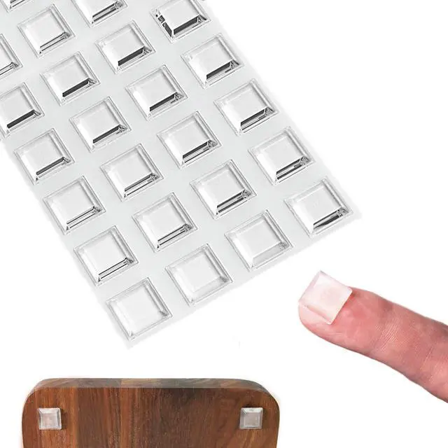 Main image of Door Bumper 100Pcs Clear Cabinet Door Cushion Clear Coaster Pads Self Adhesive Furniture Bumpers for Kitchen Cabinets (Square, 13x3mm)