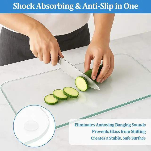 Alt view image 5 of 6 - Clear Glass Table Top Pads Two Sizes Non-Adhesive Silicone Rubber Bumpers Anti-Slip & Shock Absorbing Pads for Glass Tops on Wood, Ceramic, Plastic Furniture (20 Pack)