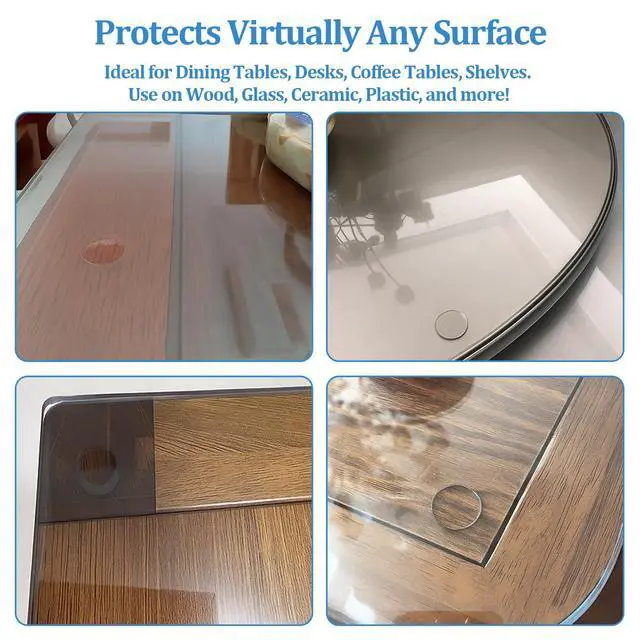 Alt view image 6 of 6 - Clear Glass Table Top Pads Two Sizes Non-Adhesive Silicone Rubber Bumpers Anti-Slip & Shock Absorbing Pads for Glass Tops on Wood, Ceramic, Plastic Furniture (20 Pack)
