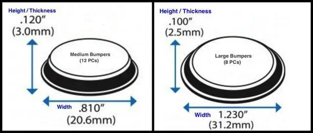 Alt view image 6 of 6 - Round Clear Adhesive Bumpers Combo (Large, Medium) - Transparent Self Stick Rubber Pads for Glass Table Top, Furniture, Laptop, Mirrors - 20 PCs