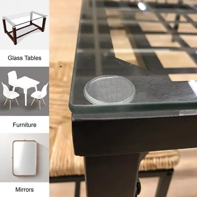 Alt view image 4 of 6 - Round Clear Adhesive Bumpers Combo (Large, Medium) - Transparent Self Stick Rubber Pads for Glass Table Top, Furniture, Laptop, Mirrors - 20 PCs