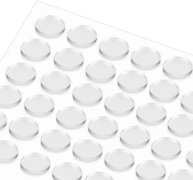 Main image of 36Pcs 0.78" Glass Table Top Anti Slip Pads 20 * 2mm Adhesive Clear Rubber Bumpers Dots for Glass Table Tops Non Slip Bumpers Clear Pads Round Silicone Cabinet Bumper Dots