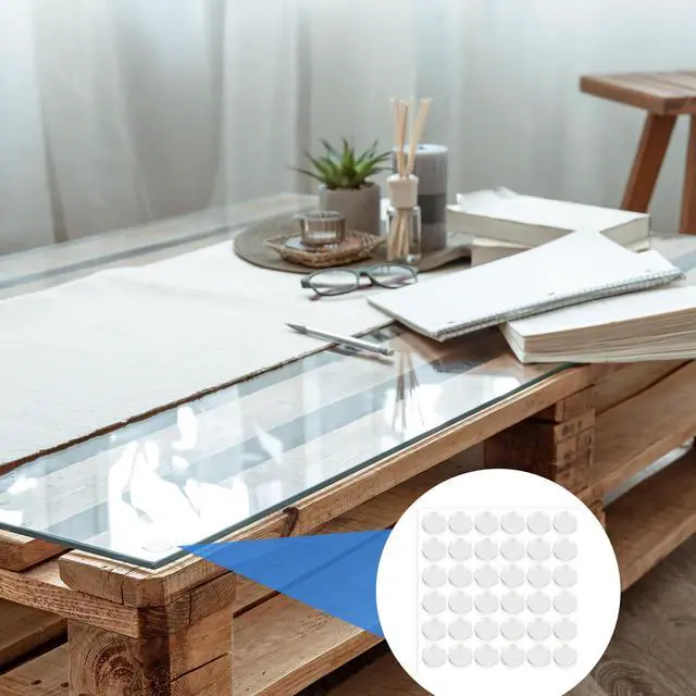 Alt view image 3 of 7 - 36Pcs 0.78" Glass Table Top Anti Slip Pads 20 * 2mm Adhesive Clear Rubber Bumpers Dots for Glass Table Tops Non Slip Bumpers Clear Pads Round Silicone Cabinet Bumper Dots