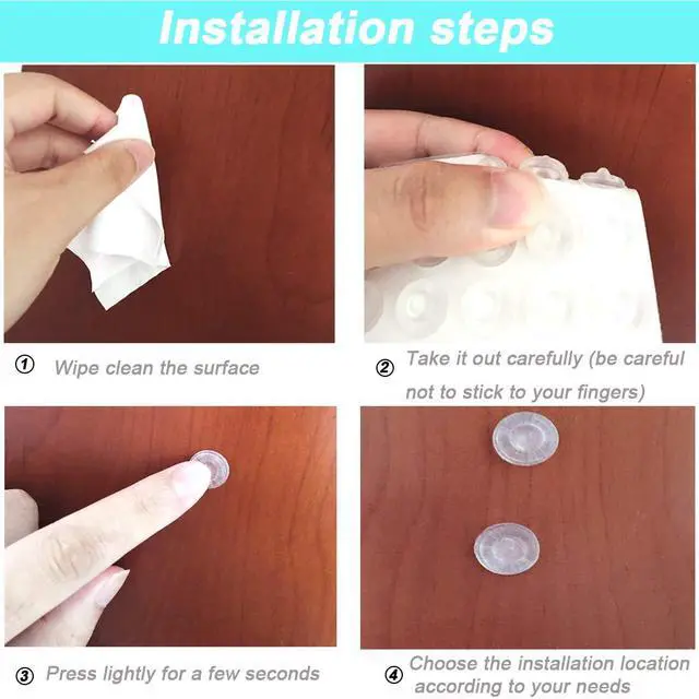 Alt view image 5 of 7 - 202 Pcs Combo Pack Clear Adhesive Bumper Pads, Round Spherical Square, Self Adhesive Sound Dampening Transparent Rubber Feet Pads for Cabinet Doors Drawers Glass Tops Picture Frames Cutting Boards