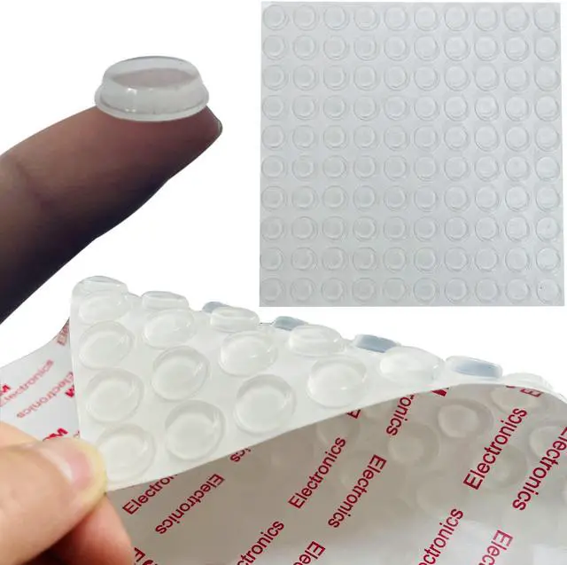 Main image of 100pcs Cabinet Door Bumpers Clear Rubber Stoppers Bumpers Self Adhesive Cupboard Door Drawer Furniture Bumpers Glass Tops Cutting Boards Picture Frames 1/2"